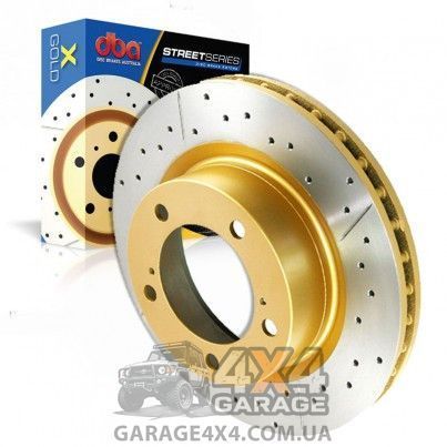 Посилений вентильований передній гальмівний диск DBA Street Series X Gold для Toyota Rav 4 (2007 &mdash; 2016) DBA2709X фото