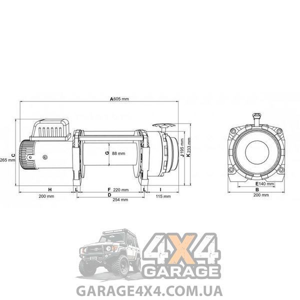 Електрична лебідка Dragon Winch Truck 20000HD (24 Вольт / 9072 кг) DWT20000HD фото
