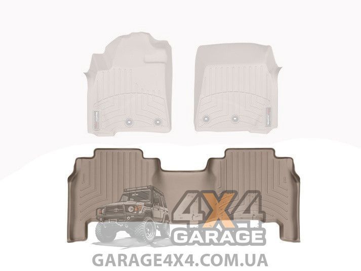 Бежеві гумові килими WeatherTech до салону Lexus LX 2008+ (Задній ряд) 451572 фото