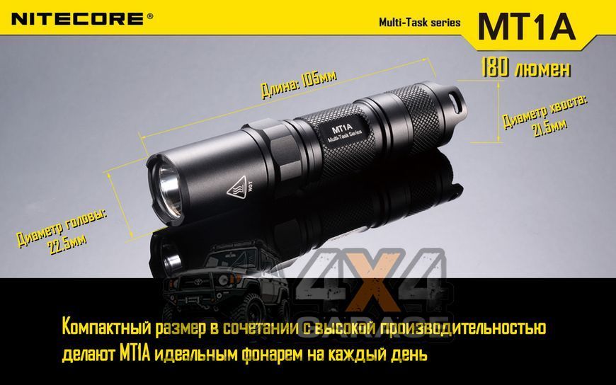 Ліхтар Nitecore MT1A (Cree XP-G2 R5, 180 люменів, 6 режимів, 1xAA) 1870743556 фото