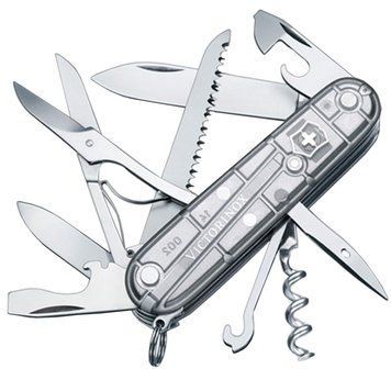 Ніж складаний, мультитул Victorinox Huntsman (91 мм, 15 функцій), срібний прозр. 1.3713.Т7 1870744656 фото