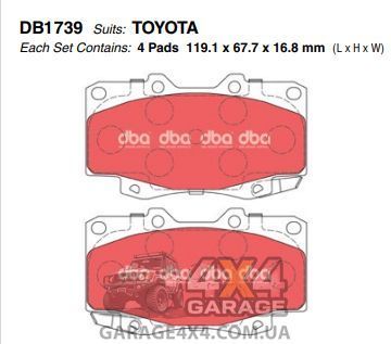 Передние тормозные колодки DBA Street Performance для Toyota Hilux 2006 - 2015 (Комплект) DB1739SP фото