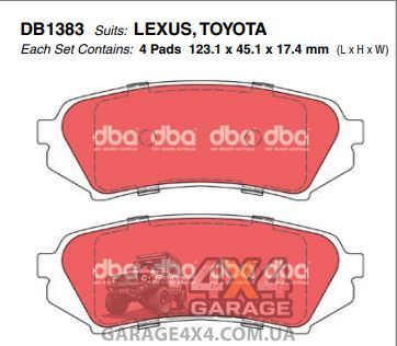 Задние тормозные колодки DBA Xtreme Performance для Toyota Land Cruiser 100 DB1383XP фото