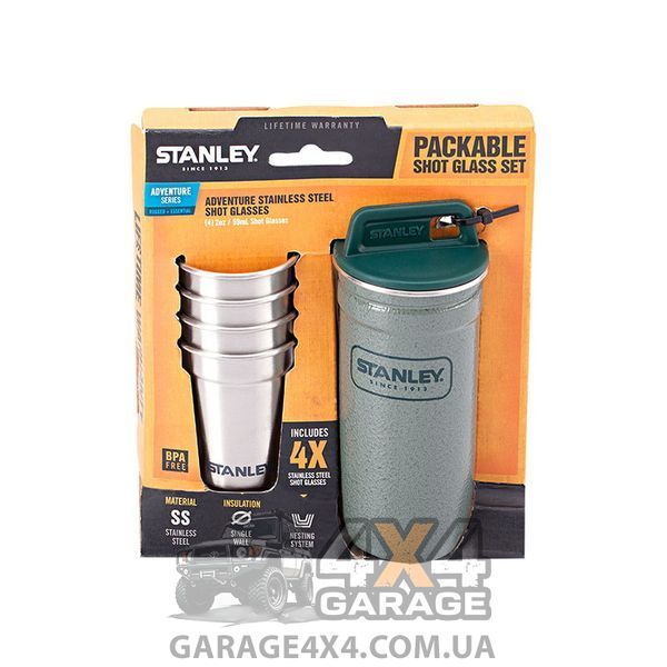 Набор Stanley Adventure Combo (футляр-фляга (0,59л) + 4 рюмки), зеленый 1870743686 фото