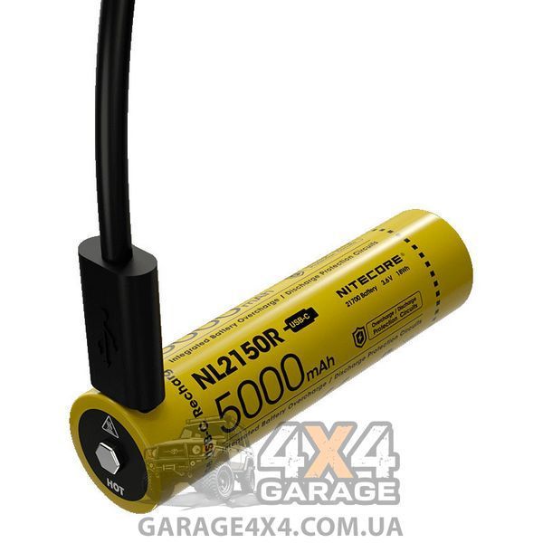 Аккумулятор литиевый Li-Ion 21700 Nitecore NL2150R 3.6V (5000mAh, USB Type-C), защищенный 1870750218 фото