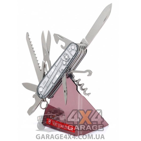 Ніж складаний, мультитул Victorinox Huntsman (91 мм, 15 функцій), срібний прозр. 1.3713.Т7 1870744656 фото