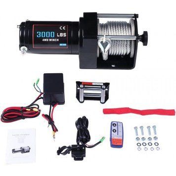 Лебідка для квадроцикла Electric Winch 3000lbs (Сталевий трос / 12В) EW3000 фото