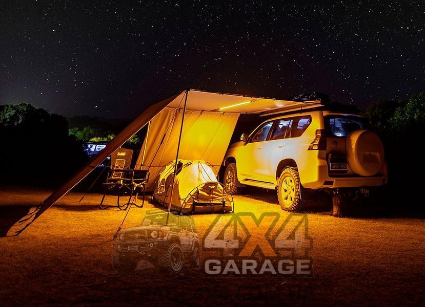 Автомобильная маркиза (тент) ARB Touring 2.5 х 2.5 м со светодиодной подсветкой в алюминиевом корпусе 814408 фото