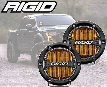Круглые светодиодные фары желтого цвета RIGID 360 Series SAE (4 дюйма, пара) 36111 фото