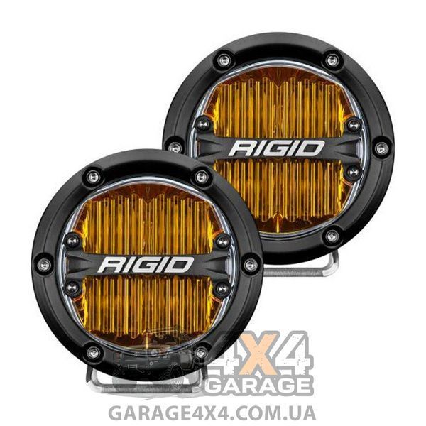 Круглые светодиодные фары желтого цвета RIGID 360 Series SAE (4 дюйма, пара) 36111 фото