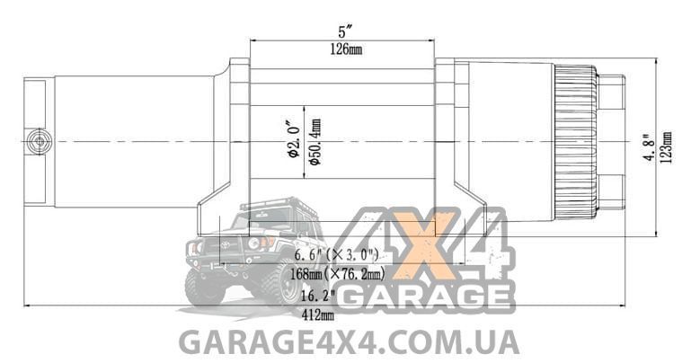 Лебідка для квадроциклу Titanium Arctica 4500 (2041 кг / Сталевий трос) 1224 фото