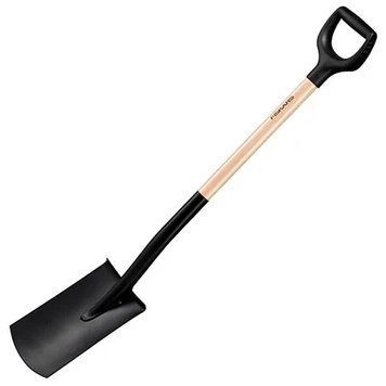 Лопата прямая с деревянной ручкой Fiskars Solid (1066722) 1066722 фото