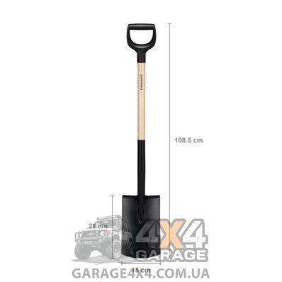 Лопата пряма з дерев'яною ручкою Fiskars Solid (1066722) 1066722 фото