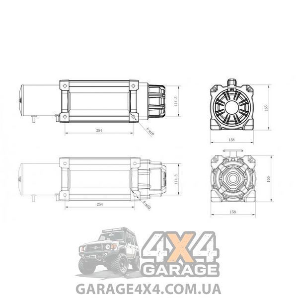 Скоростная автомобильная лебедка Kangaroowinch K7000XP (12В, Синтетический трос) K7000XP-SR фото