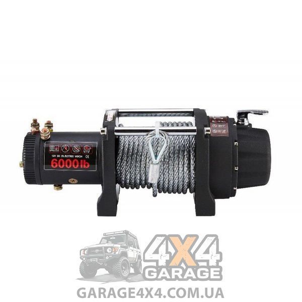 Лебідка для позашляховика Electric Winch 6000lbs (Сталевий трос / 12В) EW6000 фото