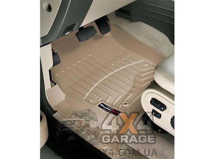 Бежевые резиновые коврики WeatherTech в салон Ford F-150 15+ (Crew Cab, SuperCab) 456971 фото