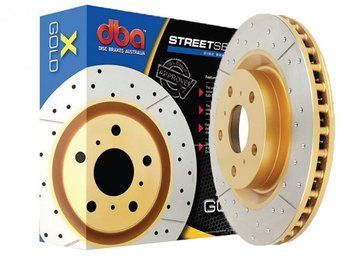 Передний перфорированный тормозной диск DBA Street Series X Gold для Lexus LX 570 DBA2722X / EX фото