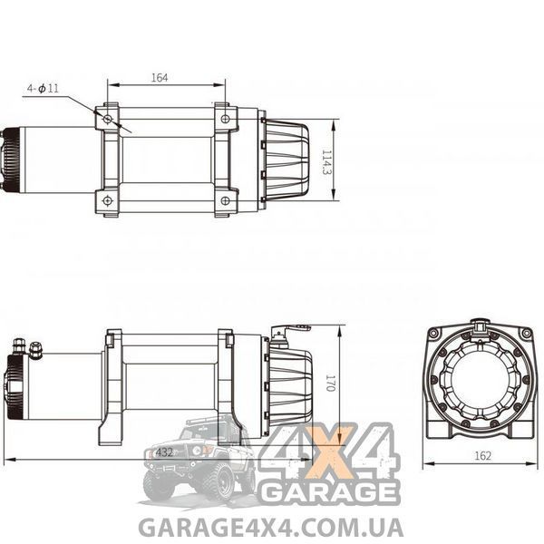 Лебідка для позашляховика Electric Winch 6000lbs (Синтетичний трос / 12В) EW6000S фото