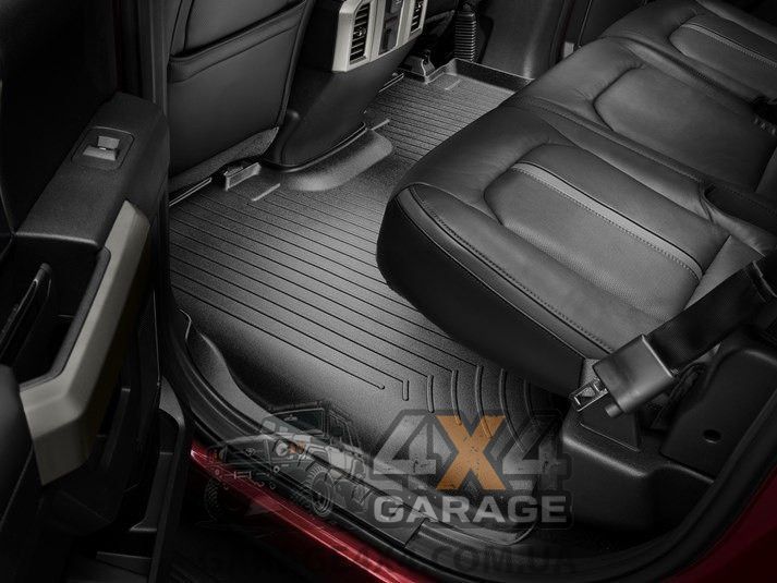 Грязезащитные резиновые коврики WeatherTech в салон Ford F-150 15+ (Задние / Черные) 446972 фото