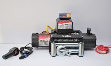 Электрическая лебедка 12 Вольт Titanium Hunter 13000 (стальной трос / 5900 кг) 3605 фото