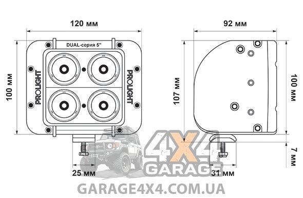 Светодиодная балка рабочего света ProLight DUAL 5" 40Вт 20-540 фото