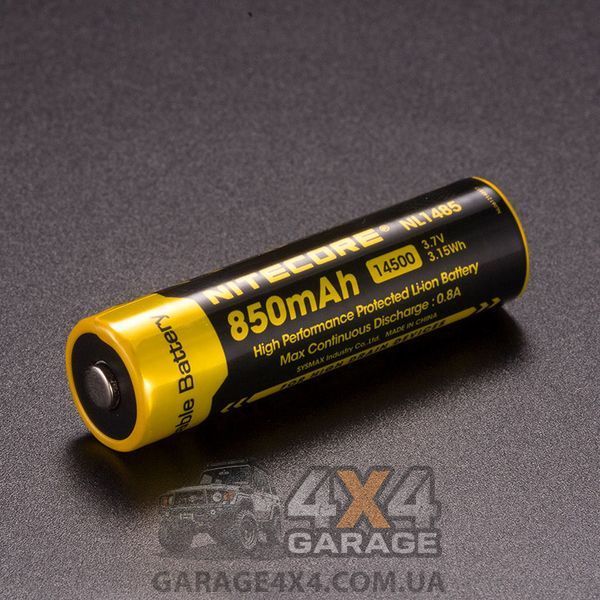 Аккумулятор литиевый Li-Ion 14500 Nitecore NL1485 (850mAh), защищенный 1870748126 фото