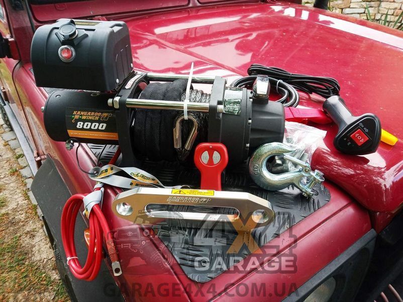 Автомобильная лебедка 12В Kangaroowinch 8000 (3630 кг / Синтетический трос) K8000SR фото