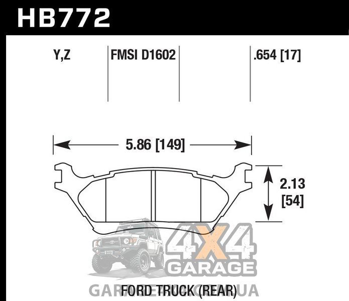 Задні гальмівні колодки HAWK LTS для Ford F-150 (2012 - 2021) HB772Y.654 фото