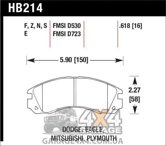 Передние тормозные колодки HAWK HPS для Mitsubishi Pajero Sport 1 (2001-2008) HB214F.618 фото