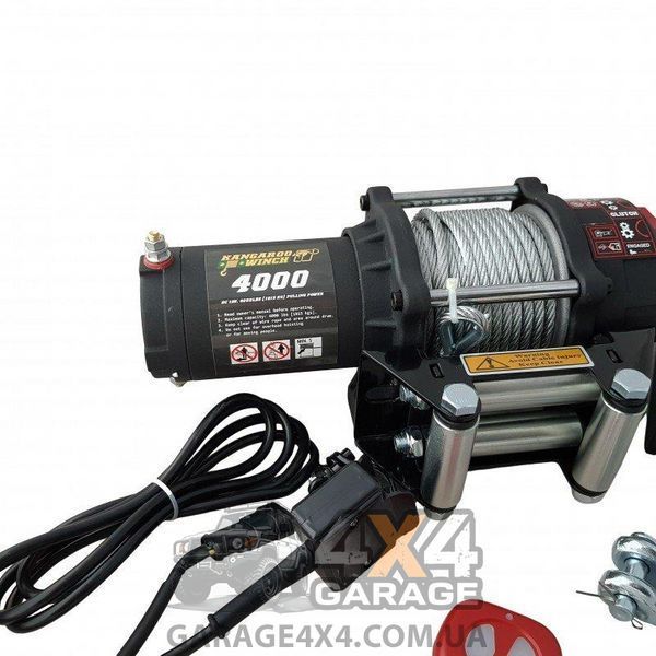 Лебідка для квадроциклу Kangaroowinch 4000 (Сталева трос/12 вольти/1814 кг) K4000 фото