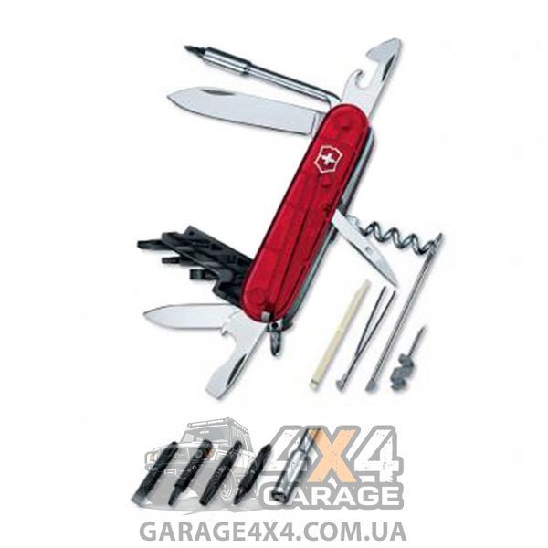 Ніж складаний, мультитул Victorinox Cybertool (91 мм, 29 функцій), червоний прозр. 1.7605.T 1870744714 фото