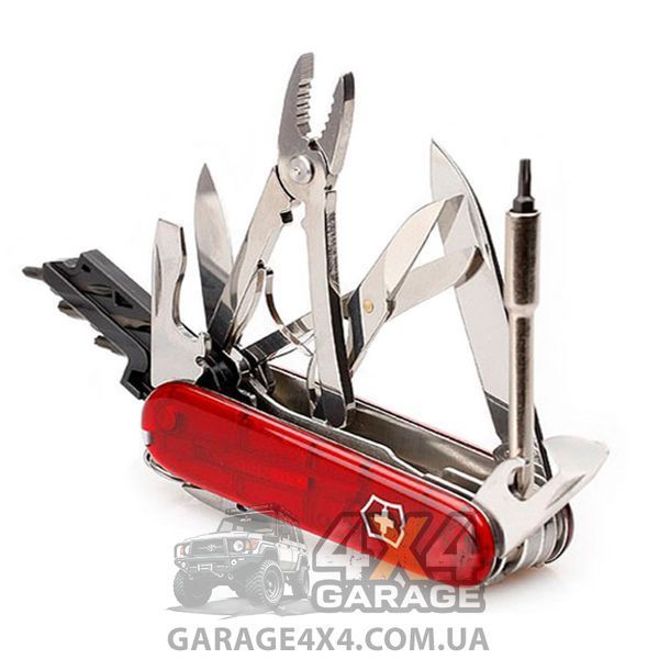 Ніж складаний, мультитул Victorinox Cybertool (91 мм, 34 функції), червоний прозр. 1.7725.T 1870744715 фото