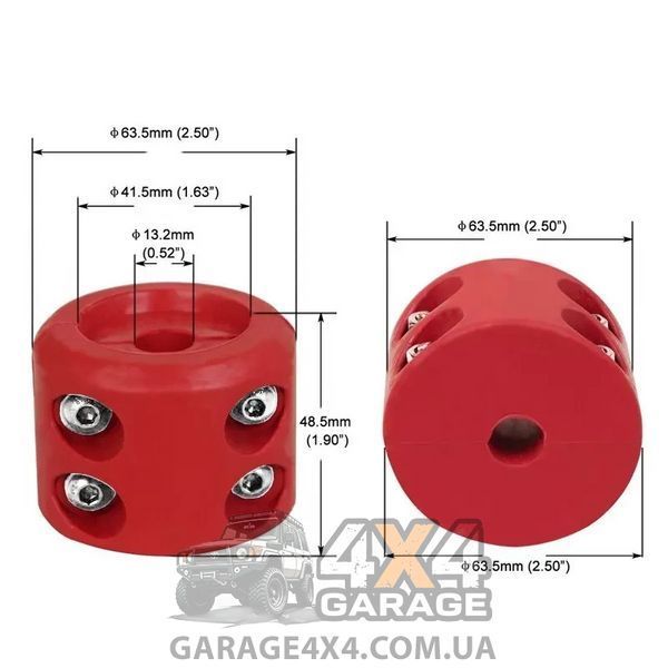 Резиновый стопор для крюка лебедки (Красный) TK623 фото