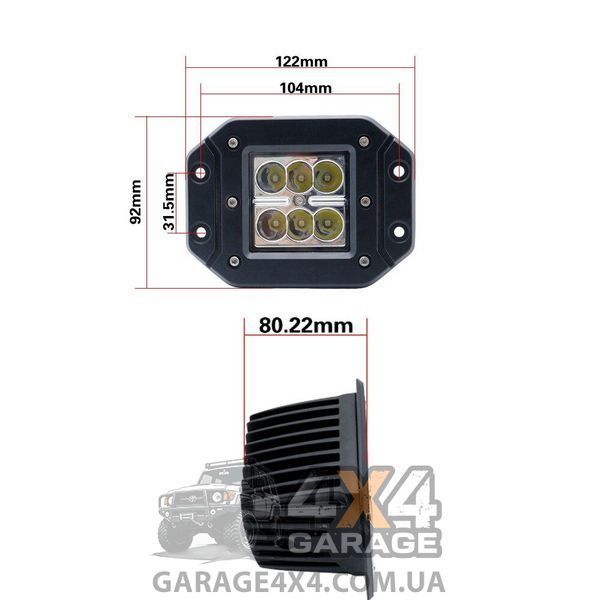 Вбудована світлодіодна фара 18 Вт (3Вт діоди Cree) led18 фото
