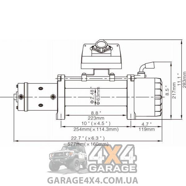 Скоростная автолебедка 12 Вольт Runva EWX-Q 9500lbs EVO (Стальной трос) EWX9500-Q-EVO фото