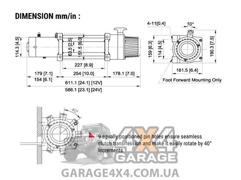 Лебедка COMEUP DV-12 light 12V 5443 кг 850012 фото