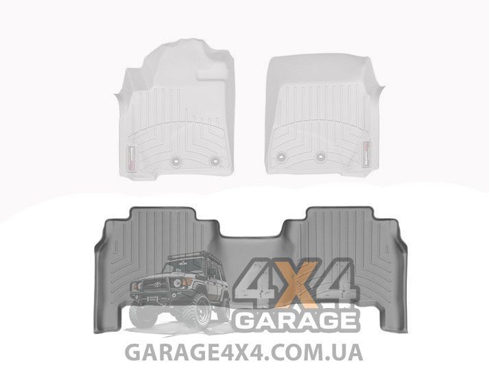 Задние резиновые автоковрики WeatherTech в салон Lexus LX 2008-2021 (Серые) 461572 фото