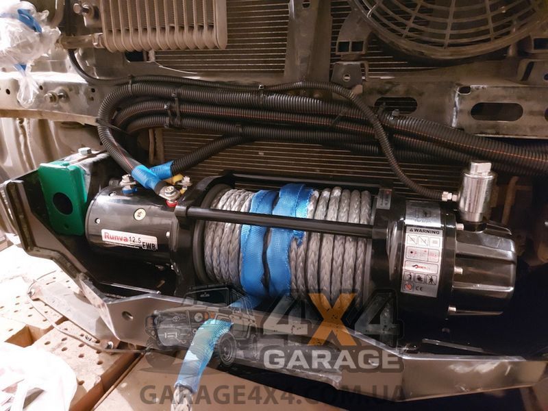 Вологозахищена лебідка 12В Runva EWB 12500lbs (Синтетичний трос, Пневморозпуск)