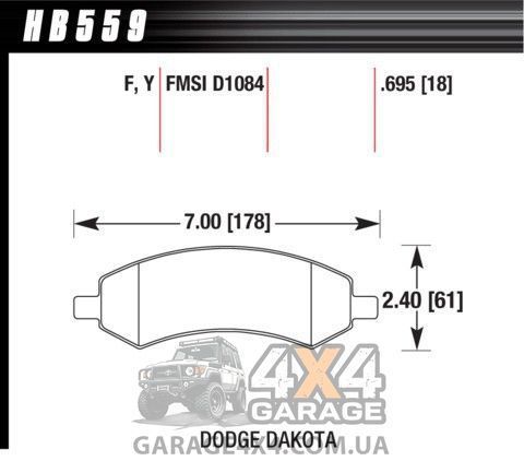 Передние тормозные колодки HAWK SuperDuty для Dodge RAM 2002-2021 (Ферро-карбон / комплект) HB559P.695 фото