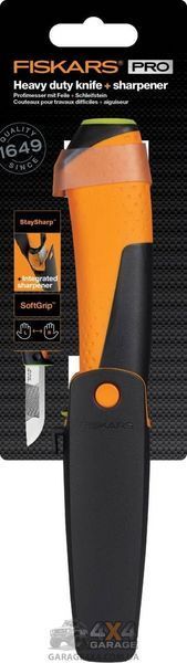 Нож Fiskars для тяжелых работ с чехлом-точилкой (1023619) 1023619 фото