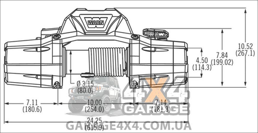 Компактная автомобильная лебедка WARN ZEON 8-S (12В / 3630 кг) 89670 фото