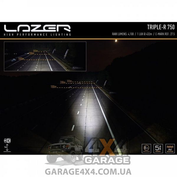 Світлодіодна балка в бампер/решітеля радіатора Lazerlamps Triple-R 750 Standard 00R4-Std-B(/Ti) фото