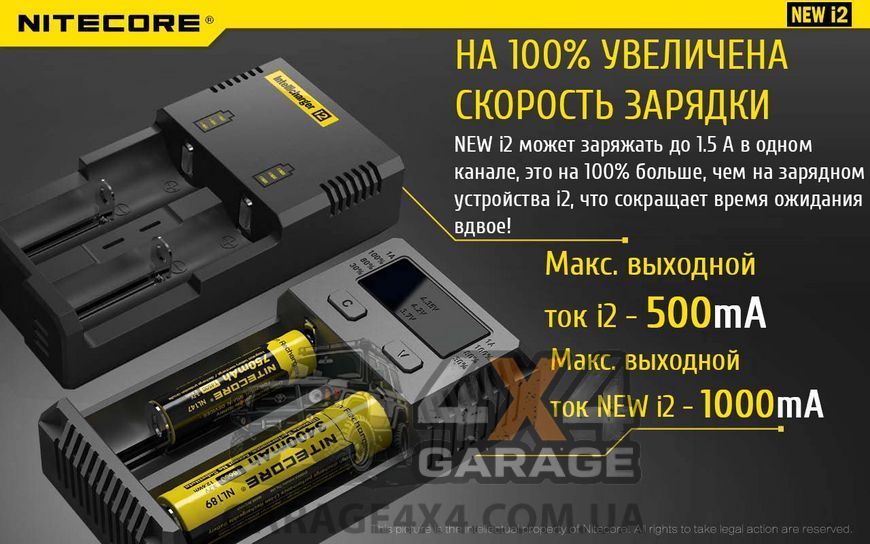 Зарядний пристрій Nitecore Intellicharger NEW i2 (2 канали) 6-1003-new фото