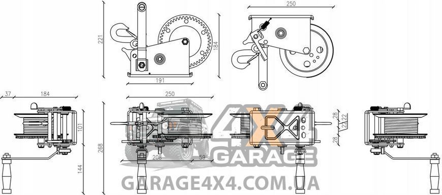 Ручная лебедка Dragon Winch DWK-35V (Синтетическая лента, в корпусе) DWK-35Vpas фото