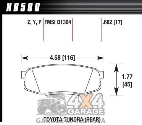 Задні гальмівні колодки HAWK Super Duty для Toyota Land Cruiser 200 / Lexus LX570 (Ферро-карбон / Комплект) HB590P.682 фото
