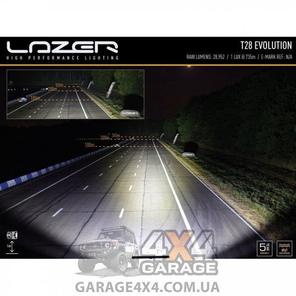 Панорамна світлодіодна балка на дах Lazerlamps T28 Evolution (1164 мм / 278 Вт) 0028-EVO-B фото