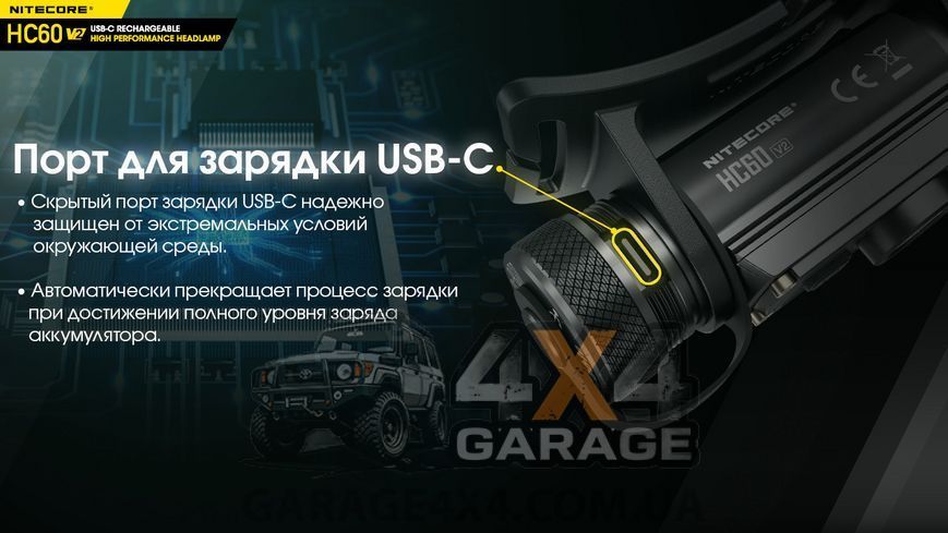 Фонарь налобный Nitecore HC60 V2 (OSRAM P9, 1200 люмен, 8 режимов, 1x18650, USB Type-C) 6-1211_V2 фото