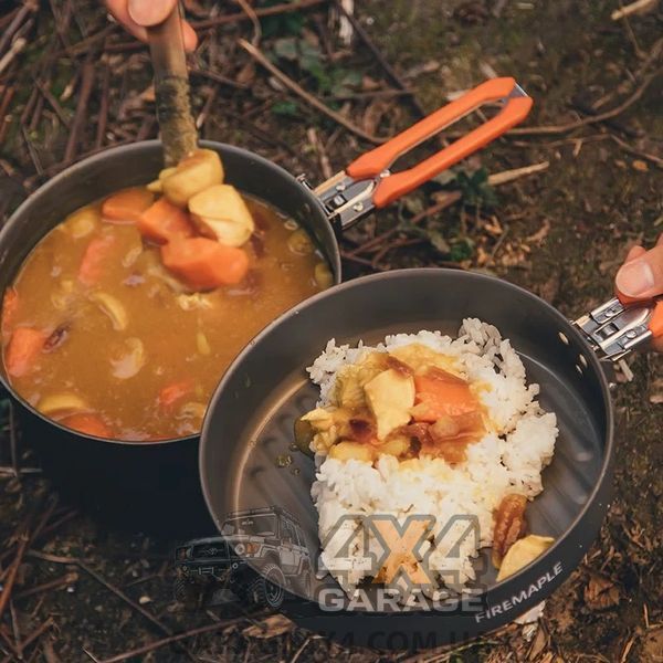 Набір туристичного посуду для кемпінгу, туризму та походів Fire-Maple FEAST 4 Orange (Алюміній) FEAST4 Orange фото