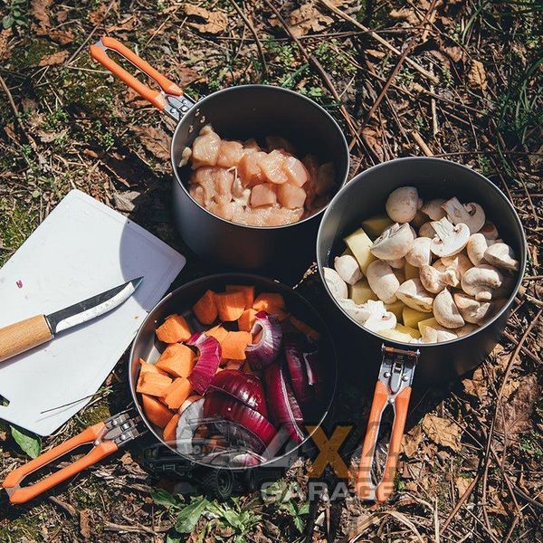 Набір туристичного посуду для кемпінгу, туризму та походів Fire-Maple FEAST 4 Orange (Алюміній) FEAST4 Orange фото