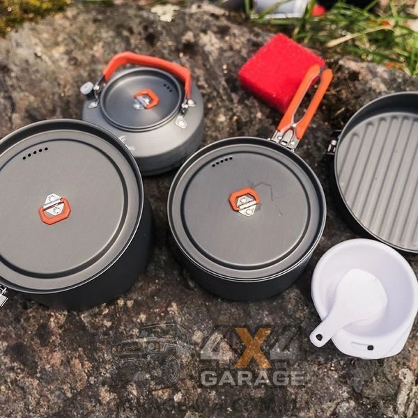 Набір туристичного посуду для кемпінгу, туризму та походів Fire-Maple FEAST 4 Orange (Алюміній) FEAST4 Orange фото
